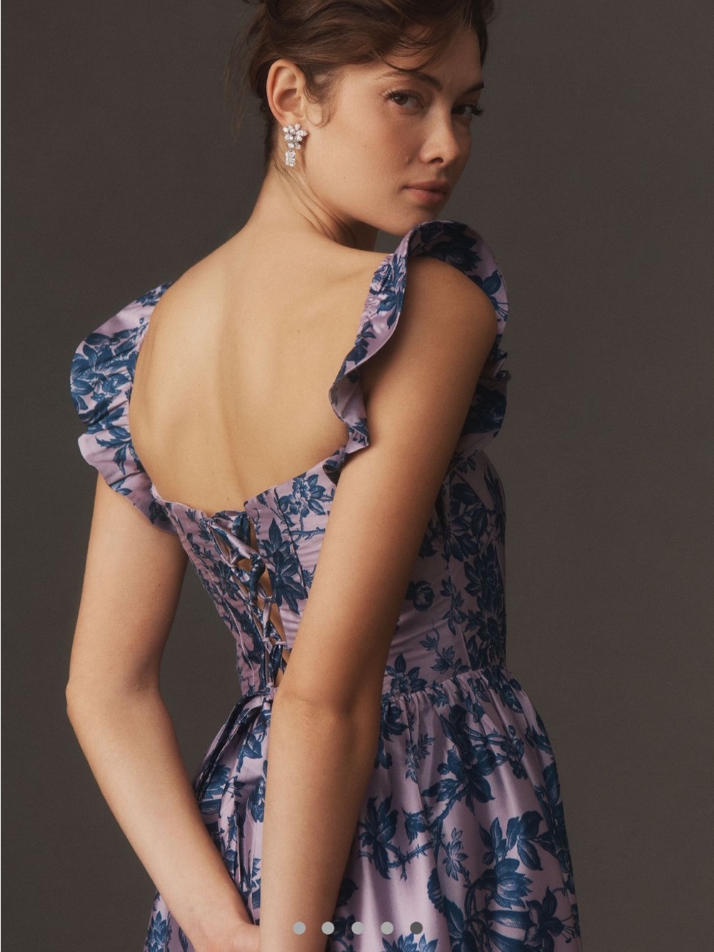 SZ MEDIUM - BHLDN Taffeta Bow-Detailed Square-Neck A-Line Maxi Dress - Picture 5 of 7